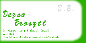 dezso brosztl business card